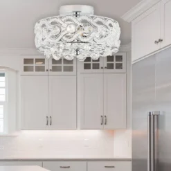 11.5" Olivia Semi-Flush Mount Pendant Metallic Silver - River Of Goods -Famous Lighting Store GUEST 38651609 e489 4d26 be32 79a514bab732