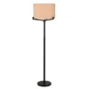 Industrial Floor Lamp With Multi Supports Brushed Black And Light Beige Shade - StyleCraft