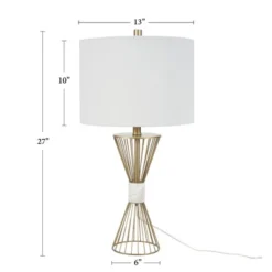 27" Gold Metal Wire With Marble Table Lamp - Nourison -Famous Lighting Store GUEST 399fbafe 8d6d 4cb9 af70 a104ac054f08
