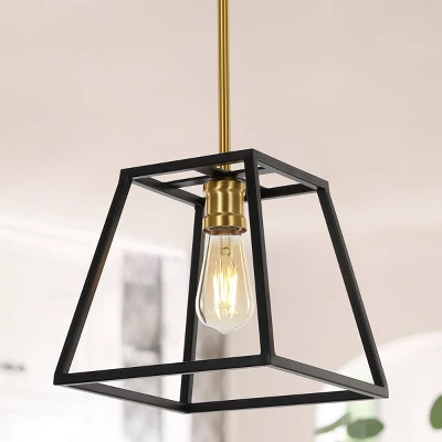 9.25" 1-Light Girard Farmhouse Industrial Iron LED Pendant Black/Brass Gold - JONATHAN Y 9.25" 1-Light Girard Farmhouse Industrial Iron LED Pendant Black/Brass Gold - JONATHAN Y -Famous Lighting Store GUEST 39b0e6ee 1ee8 4b68 96d3 0138afd9da46