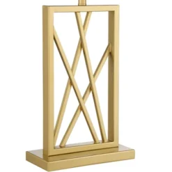 360 Lighting Claudia 26 1/2" Tall Square Modern Glam Luxe Table Lamp Gold Finish Metal Single White Shade Living Room Bedroom Bedside Nightstand House -Famous Lighting Store GUEST 39dced2b 0828 47d2 afd1 d757f1619504