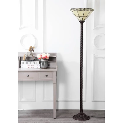 68.57" Moore Tiffany Style Torchiere Floor Lamp (Includes LED Light Bulb) Bronze - JONATHAN Y 68.57" Moore Tiffany Style Torchiere Floor Lamp (Includes LED Light Bulb) Bronze - JONATHAN Y -Famous Lighting Store GUEST 39e76608 c869 4d98 9c21 fb3ed81aa10e