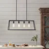 30" Industrial 4-Light Rectangular Island Chandelier (Includes LED Light Bulb) Matte Black - Cresswell Lighting -Famous Lighting Store GUEST 3a2430fc 9e34 490e a1d2 e801db546e3d