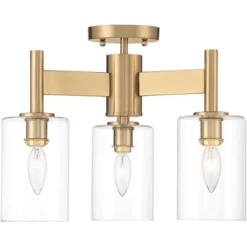 Possini Euro Design Lantico Modern Ceiling Light Semi Flush Mount Fixture 17" Wide Gold 3-Light Clear Glass For Bedroom Kitchen Living Room Hallway 6 Possini Euro Design Lantico Modern Ceiling Light Semi Flush Mount Fixture 17" Wide Gold 3-Light Clear Glass For Bedroom Kitchen Living Room Hallway -Famous Lighting Store GUEST 3c78a798 cd4c 4ab6 8cfe 463618fe276f