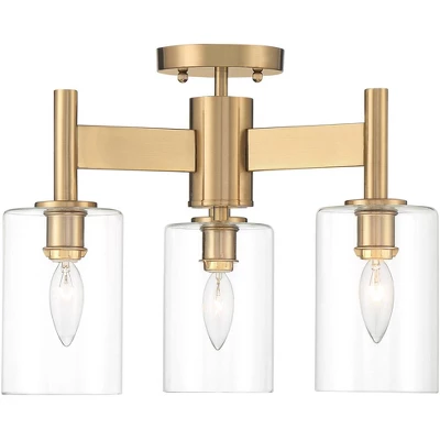 Possini Euro Design Lantico Modern Ceiling Light Semi Flush Mount Fixture 17" Wide Gold 3-Light Clear Glass for Bedroom Kitchen Living Room Hallway Possini Euro Design Lantico Modern Ceiling Light Semi Flush Mount Fixture 17" Wide Gold 3-Light Clear Glass For Bedroom Kitchen Living Room Hallway -Famous Lighting Store GUEST 3c78a798 cd4c 4ab6 8cfe 463618fe276f