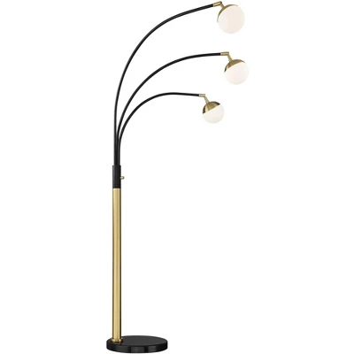 Possini Euro Design Rayne Modern Arc Floor Lamp 72" Tall Gold Black 3 Light LED Adjustable Arm Frosted Glass Globe Shade for Living Room Reading Home Possini Euro Design Rayne Modern Arc Floor Lamp 72" Tall Gold Black 3 Light LED Adjustable Arm Frosted Glass Globe Shade For Living Room Reading Home -Famous Lighting Store GUEST 3cdb2bc1 9cdc 4fb4 a375 f4e108fd0fa9