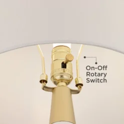 360 Lighting Nesbit Modern Mid Century Table Lamps 25" High Set Of 2 White Ceramic With USB Charging Port Drum Shade For Bedroom Living Room Bedside -Famous Lighting Store GUEST 3d73b8b4 7286 4f5b 9872 a6ea33fd1939