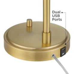 Possini Euro Design Possini Euro Vaile Desk Lamp With Dual USB Ports Warm Gold With Glass Shade -Famous Lighting Store GUEST 3dcee422 11f0 4106 8742 1d96f0c2351b