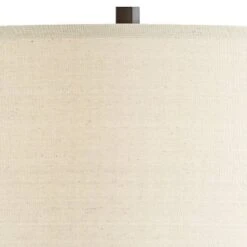 Franklin Iron Works Gaines Rustic Farmhouse Table Lamp 28 1/2" Tall Bronze Wood With LED Nightlight Off White Burlap Drum Shade For Bedroom House Home -Famous Lighting Store GUEST 3de897d3 ec85 4eaa a4b5 36bee63f4bcf