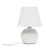 8.66" Petite Ceramic Orb Base Bedside Table Desk Lamp With Matching Tapered Drum Fabric Shade Off-White - Creekwood Home -Famous Lighting Store GUEST 3fbf049e 1039 498c 9f85 21288e0a277f