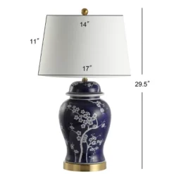 29.5" Ceramic Gracie Ginger Jar Table Lamp (Includes LED Light Bulb) Blue - JONATHAN Y 4 29.5" Ceramic Gracie Ginger Jar Table Lamp (Includes LED Light Bulb) Blue - JONATHAN Y -Famous Lighting Store GUEST 405eb265 ba3d 488a 9618 7d1df73cd281