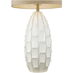 Possini Euro Design Cosgrove Modern Mid Century Table Lamp 32 3/4" Tall White Glazed Ceramic Beige Fabric Drum Shade For Bedroom Living Room Bedside 7 Possini Euro Design Cosgrove Modern Mid Century Table Lamp 32 3/4" Tall White Glazed Ceramic Beige Fabric Drum Shade For Bedroom Living Room Bedside -Famous Lighting Store GUEST 4071ce30 3ef3 4f98 9390 6f7c7f7a79d4