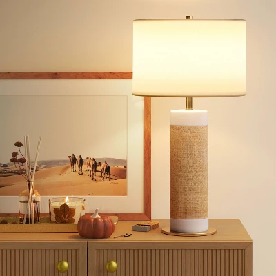 Ceramic Table Lamp with Natural Wrap White - Threshold™ Ceramic Table Lamp With Natural Wrap White - Threshold™ -Famous Lighting Store GUEST 40961763 f43c 4dbc a65b 5f368af00fad