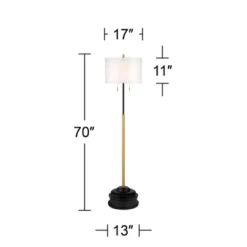 Possini Euro Design Roxie Modern Floor Lamp With Riser 65 1/2" Tall Brass Black Metal Sheer Linen Double Drum Shade For Living Room Bedroom Office 8 Possini Euro Design Roxie Modern Floor Lamp With Riser 65 1/2" Tall Brass Black Metal Sheer Linen Double Drum Shade For Living Room Bedroom Office -Famous Lighting Store GUEST 42578b79 4448 4bbc a6ef e922883a43ee
