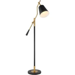 Possini Euro Design Modern Pharmacy Floor Lamp 54" Tall Matte Black Warm Gold Adjustable Metal Shade For Living Room Reading House 9 Possini Euro Design Modern Pharmacy Floor Lamp 54" Tall Matte Black Warm Gold Adjustable Metal Shade For Living Room Reading House -Famous Lighting Store GUEST 4335ad53 a63c 46ae 8708 a3dbcc88ea94