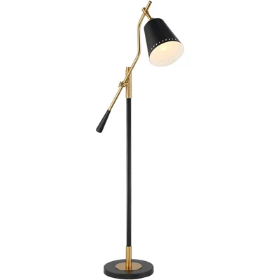 Possini Euro Design Modern Pharmacy Floor Lamp 54" Tall Matte Black Warm Gold Adjustable Metal Shade for Living Room Reading House Possini Euro Design Modern Pharmacy Floor Lamp 54" Tall Matte Black Warm Gold Adjustable Metal Shade For Living Room Reading House -Famous Lighting Store GUEST 4335ad53 a63c 46ae 8708 a3dbcc88ea94