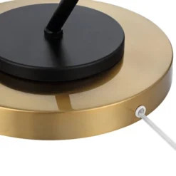 Possini Euro Design Tarrah Mid Century Modern 63" Tall Chairside Arc Floor Lamp Gold Black Metal Clear Glass Shade For Living Room House -Famous Lighting Store GUEST 441dc8a5 e7ca 4398 81a5 cbe22148ad8b