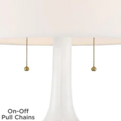 Possini Euro Design Natalia Modern Country Cottage Table Lamp 27" Tall White Ceramic Glaze Textured Floral Drum Shade For Bedroom Living Room Bedside -Famous Lighting Store GUEST 4425efb3 27bb 4080 9db2 e9218ca76a95