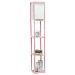 Floor Lamp Etagere Organizer Storage Shelf With 2 USB Charging Ports And Linen Shade - Simple Designs -Famous Lighting Store GUEST 46083f80 0241 4b9d ade3 747c9aca67c7