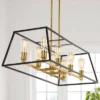 35" 8-Light Liane Farmhouse Industrial Iron Linear LED Pendant Black/Brass Gold - JONATHAN Y -Famous Lighting Store GUEST 47612637 f5ef 4e08 9be5 5727ecbdba58