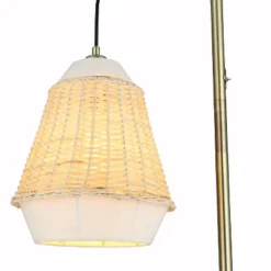 66" Lucia Brass Metal And Rattan Coastal Floor Lamp - River Of Goods -Famous Lighting Store GUEST 498a534e 8cbd 4efb 9166 2be3ff4cb6fd