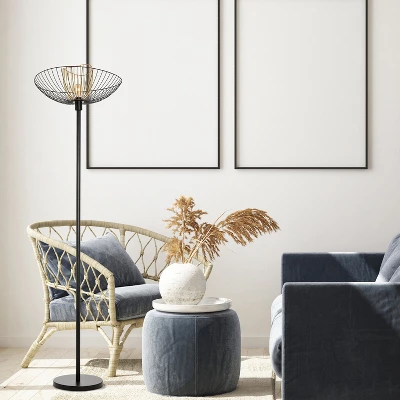 71" Demi Painted Metal 1-Light Floor Lamp with Black and Gold Painted Metal Shade - River of Goods 71" Demi Painted Metal 1-Light Floor Lamp With Black And Gold Painted Metal Shade - River Of Goods -Famous Lighting Store GUEST 4ad21748 81d1 4270 a9c1 a7b8e24f7749