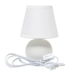 8.66" Petite Ceramic Orb Base Bedside Table Desk Lamp With Matching Tapered Drum Fabric Shade Off-White - Creekwood Home 8 8.66" Petite Ceramic Orb Base Bedside Table Desk Lamp With Matching Tapered Drum Fabric Shade Off-White - Creekwood Home -Famous Lighting Store GUEST 4c2ec442 aafd 4895 b017 69eb90316416