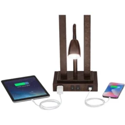 Possini Euro Design Deacon Modern Desk Table Lamp 26" High Bronze With USB And AC Power Outlet In Base LED Reading Light Oatmeal Shade For Office Desk 5 Possini Euro Design Deacon Modern Desk Table Lamp 26" High Bronze With USB And AC Power Outlet In Base LED Reading Light Oatmeal Shade For Office Desk -Famous Lighting Store GUEST 4db32ed7 0804 479a af43 afecd341a8a6