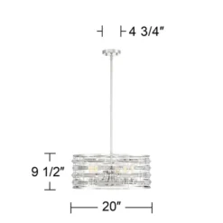 Possini Euro Design Smart Polished Nickel Chandelier 20" Wide Modern Drum Clear Crystal 6-Light Fixture For Dining Room House Foyer Kitchen Island -Famous Lighting Store GUEST 4db469a4 ddae 43f0 984f b6ae1b3c867e