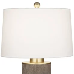 360 Lighting Gilson Modern Table Lamps 24 1/2" High Set Of 2 Gray Glaze Ceramic White Drum Shade For Bedroom Living Room Bedside Nightstand Office 4 360 Lighting Gilson Modern Table Lamps 24 1/2" High Set Of 2 Gray Glaze Ceramic White Drum Shade For Bedroom Living Room Bedside Nightstand Office -Famous Lighting Store GUEST 4f7ea22c 9d80 48fc 990e 419eaa9cc2aa