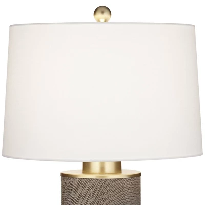 360 Lighting Gilson Modern Table Lamps 24 1/2" High Set of 2 Gray Glaze Ceramic White Drum Shade for Bedroom Living Room Bedside Nightstand Office 360 Lighting Gilson Modern Table Lamps 24 1/2" High Set Of 2 Gray Glaze Ceramic White Drum Shade For Bedroom Living Room Bedside Nightstand Office -Famous Lighting Store GUEST 4f7ea22c 9d80 48fc 990e 419eaa9cc2aa
