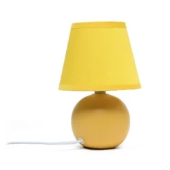 8.66" Petite Ceramic Orb Base Bedside Table Desk Lamp With Matching Tapered Drum Fabric Shade Yellow - Creekwood Home 6 8.66" Petite Ceramic Orb Base Bedside Table Desk Lamp With Matching Tapered Drum Fabric Shade Yellow - Creekwood Home -Famous Lighting Store GUEST 50a4ebfd a3c5 49a6 95ce 8ff068c9d68b