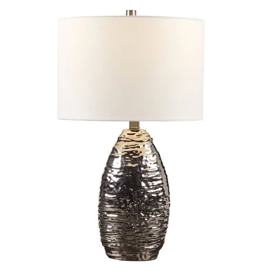 Livy Ceramic Table lamp Silver Base/White Shade - Hampton Hill Livy Ceramic Table Lamp Silver Base/White Shade - Hampton Hill -Famous Lighting Store GUEST 520882c0 afff 491a 9081 c4216c174320