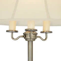 Regency Hill Montebello Vintage Retro Floor Lamp Standing 59" Tall Antique Brass Metal Soft Tan Bell Shade For Living Room Bedroom Office House Home -Famous Lighting Store GUEST 532889db 973c 42ed 90ea c413bf224cb5