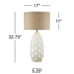 Possini Euro Design Cosgrove Modern Mid Century Table Lamp 32 3/4" Tall White Glazed Ceramic Beige Fabric Drum Shade For Bedroom Living Room Bedside 6 Possini Euro Design Cosgrove Modern Mid Century Table Lamp 32 3/4" Tall White Glazed Ceramic Beige Fabric Drum Shade For Bedroom Living Room Bedside -Famous Lighting Store GUEST 53bf3a95 df5f 48d6 9796 6dc6eda7d7ac