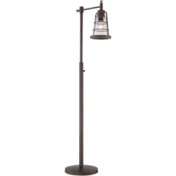 Franklin Iron Works Industrial Rustic Farmhouse Floor Lamp With USB Port 61" Tall Oil Rubbed Bronze Downbridge LED Seeded Glass Shade For Living Room 8 Franklin Iron Works Industrial Rustic Farmhouse Floor Lamp With USB Port 61" Tall Oil Rubbed Bronze Downbridge LED Seeded Glass Shade For Living Room -Famous Lighting Store GUEST 53e9a69b b494 4470 b3a7 378faa5cb710