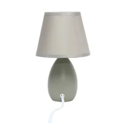 9.45" 2pk Petite Ceramic Oblong Bedside Table Desk Lamps With Matching Tapered Drum Shade Gray - Creekwood Home 4 9.45" 2pk Petite Ceramic Oblong Bedside Table Desk Lamps With Matching Tapered Drum Shade Gray - Creekwood Home -Famous Lighting Store GUEST 54119852 6248 4946 bda4 d13ce4ca02a6