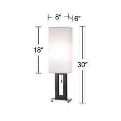 360 Lighting Floating Rectangle Modern Table Lamp 30" Tall Black Metal Open Frame White Fabric Box Shade For Bedroom Living Room Bedside Nightstand 4 360 Lighting Floating Rectangle Modern Table Lamp 30" Tall Black Metal Open Frame White Fabric Box Shade For Bedroom Living Room Bedside Nightstand -Famous Lighting Store GUEST 5525ec29 a1e7 404a b4ca e0f4557a562a