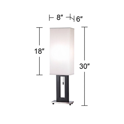 360 Lighting Floating Rectangle Modern Table Lamp 30" Tall Black Metal Open Frame White Fabric Box Shade for Bedroom Living Room Bedside Nightstand 360 Lighting Floating Rectangle Modern Table Lamp 30" Tall Black Metal Open Frame White Fabric Box Shade For Bedroom Living Room Bedside Nightstand -Famous Lighting Store GUEST 5525ec29 a1e7 404a b4ca e0f4557a562a