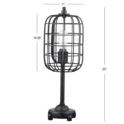 20" Metal Odette Industrial Table Lamp (Includes Light Bulb) Black - JONATHAN Y -Famous Lighting Store GUEST 5647fb16 b9c8 4103 8aa0 6333264accc2