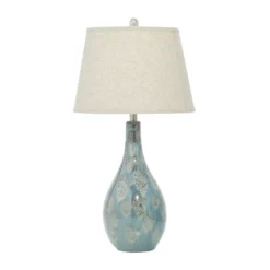 Ceramic Table Lamp With Drum Shade Set Of 2 Turquoise - Olivia & May -Famous Lighting Store GUEST 570f4801 a5c5 470c aa5a c6f3025c36cf