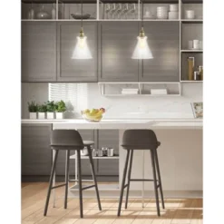 7.5" Adjustable Metal Goldwater Drop Pendant (Includes Energy Efficient Light Bulb) Brass - JONATHAN Y 5 7.5" Adjustable Metal Goldwater Drop Pendant (Includes Energy Efficient Light Bulb) Brass - JONATHAN Y -Famous Lighting Store GUEST 588d70fd 38d3 4a7c baa0 0ca8d24e58b3