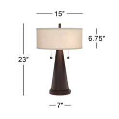 Franklin Iron Works Craig Rustic Farmhouse Accent Table Lamps 23" High Set Of 2 Bronze With USB Charging Port Natural Drum Shade For Bedroom Desk 6 Franklin Iron Works Craig Rustic Farmhouse Accent Table Lamps 23" High Set Of 2 Bronze With USB Charging Port Natural Drum Shade For Bedroom Desk -Famous Lighting Store GUEST 5e25fc59 2f01 4550 adeb 3b54dc0aa52a