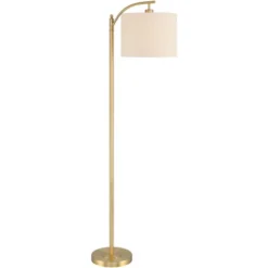 360 Lighting Modern Downbridge Floor Lamp 61 1/2" Tall Warm Gold Metal Off-White Linen Drum Shade For Living Room Reading Bedroom 6 360 Lighting Modern Downbridge Floor Lamp 61 1/2" Tall Warm Gold Metal Off-White Linen Drum Shade For Living Room Reading Bedroom -Famous Lighting Store GUEST 600eb201 2466 49b5 8dfc a11f9b237f06