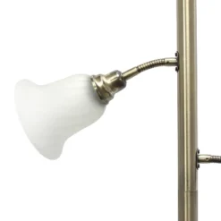 Torchiere Floor Lamp With 2 Reading Lights And Scalloped Glass Shades Antique Brass - Lalia Home -Famous Lighting Store GUEST 60aab339 d1b1 44e0 a5b9 436a401ec80a
