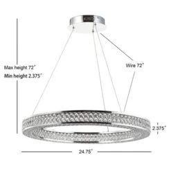 24.7" Crystal/Metal Round Benton Chandelier (Includes Energy Efficient Light Bulb) Silver - JONATHAN Y -Famous Lighting Store GUEST 620f6dea fe5a 4732 adde 64fbb27736b6