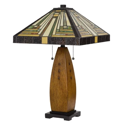 27" Resin Contemporary Mission Table Lamp with Tiffany Glass Shade - Cal Lighting 27" Resin Contemporary Mission Table Lamp With Tiffany Glass Shade - Cal Lighting -Famous Lighting Store GUEST 62f7c724 6008 41da b977 771b6940eb43