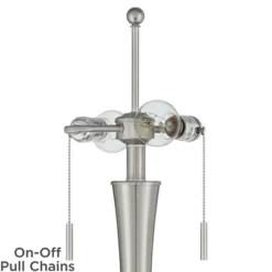 360 Lighting Karl Modern Floor Lamp Standing 63 3/4" Tall Brushed Nickel Metal White Tapered Drum Shade For Living Room House Bedroom Office Family -Famous Lighting Store GUEST 6303920a 79ec 46e7 af7c 704c313e1964