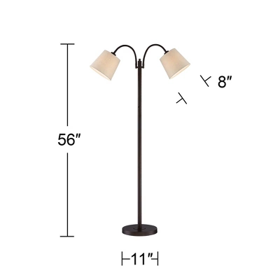 360 Lighting Modern Floor Lamp 56" Tall Dark Bronze Twin Arm Adjustable Gooseneck Neutral Cotton Drum Shade for Living Room Reading Bedroom 360 Lighting Modern Floor Lamp 56" Tall Dark Bronze Twin Arm Adjustable Gooseneck Neutral Cotton Drum Shade For Living Room Reading Bedroom -Famous Lighting Store GUEST 63806d4e 2dea 47da ab81 dd260c5fe2d0