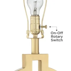 360 Lighting Modern Table Lamps 28 1/2" Tall Set Of 2 With USB Charging Port Brushed Gold Open Ring White Shade For Bedroom Living Room House Bedside -Famous Lighting Store GUEST 63ae832f 72a7 4aa1 8e09 1524ca85b580